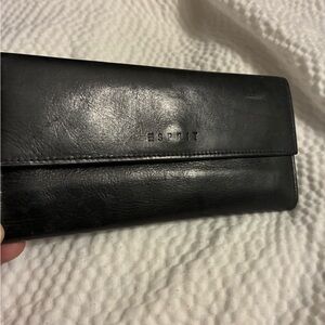 Esprit Genuine Leather Black Wallet
